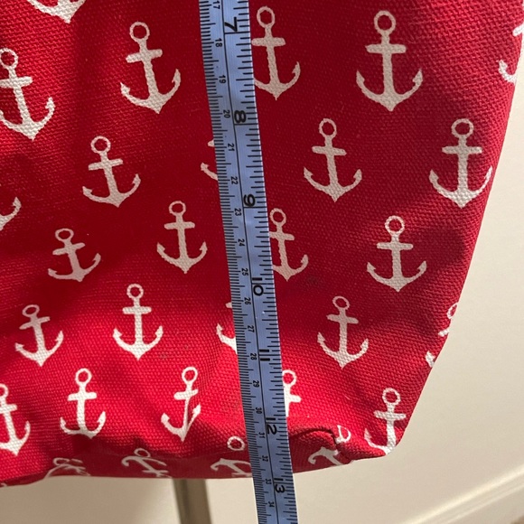 Tote Bag - Large Red Canvas Anchor Bag - Travel / Beach Bag NWT - Picture 6 of 12